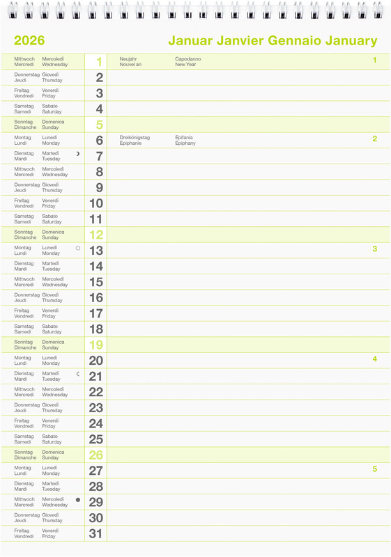 Calendrier mural mensuel bloc 11 2025