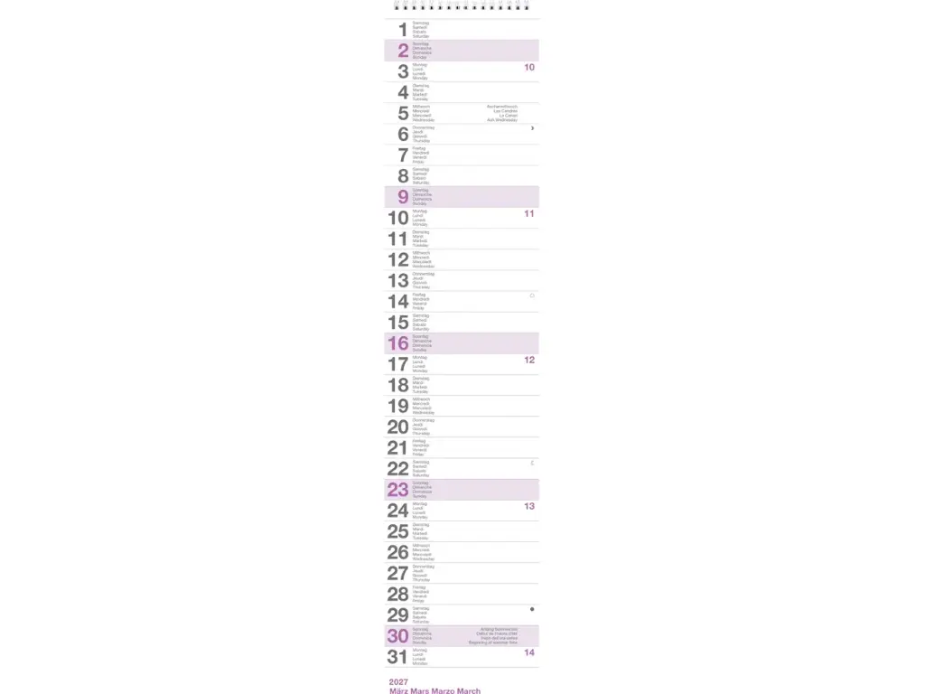 Calendrier de table Seplana 2025 carton