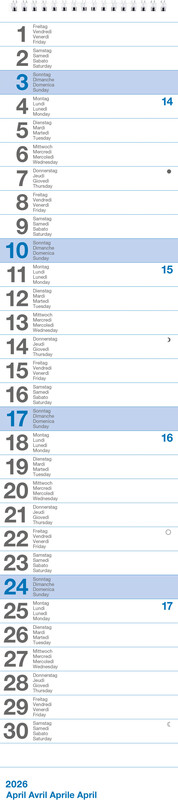 Calendrier mural mensuel bloc 11 2025