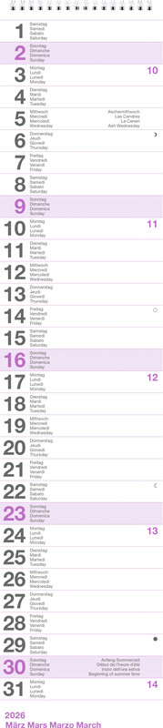 Calendrier mural mensuel Longus 2025