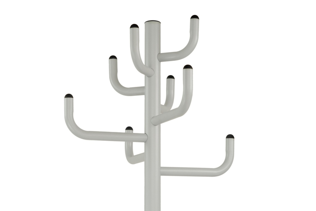 Porte-manteau avec porte-parapluies, avec 8 crochets, gris