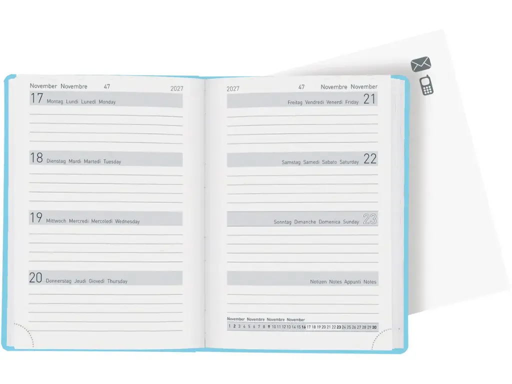 ​Agenda Memento bleu clair 2027