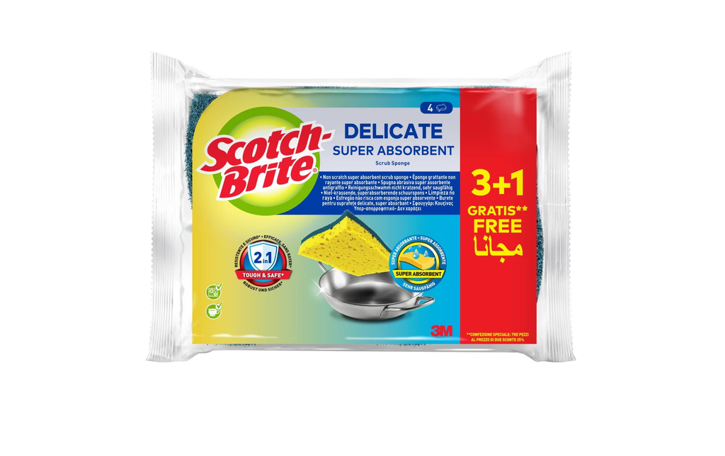 Éponge Scotch-Brite Delicate 4 Pièces