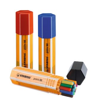 Finliner Stabilo Point 88, assortiment 20 couleurs dans Big Box Point