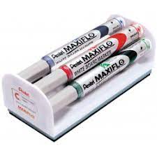 Marqueurs Pentel Maxiflo, assortiment 4 couleurs + effaceur magnétique