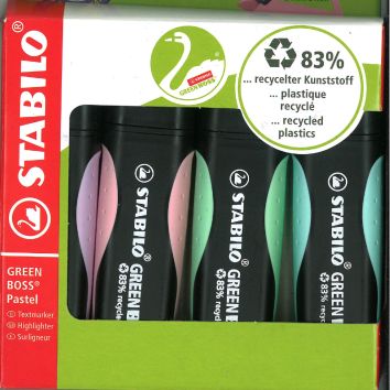 Textmarker Stabilo Green Boss, Sortiment 4 Farben