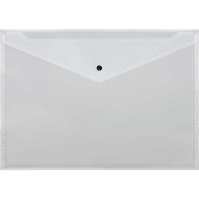 Poche incolore pour documents avec fermeture bouton pression , 5 pièces