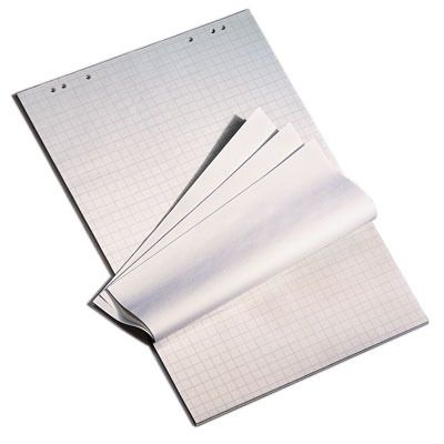 Feuilles de rechange pour Flipchart 65 x 98 cm quadrillé 25 mm pour flipchart 5 blocs à 20 feuilles