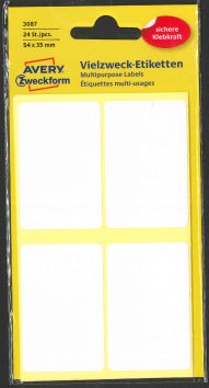 Etiquettes blanches 35 x 54 mm (24 pièces)