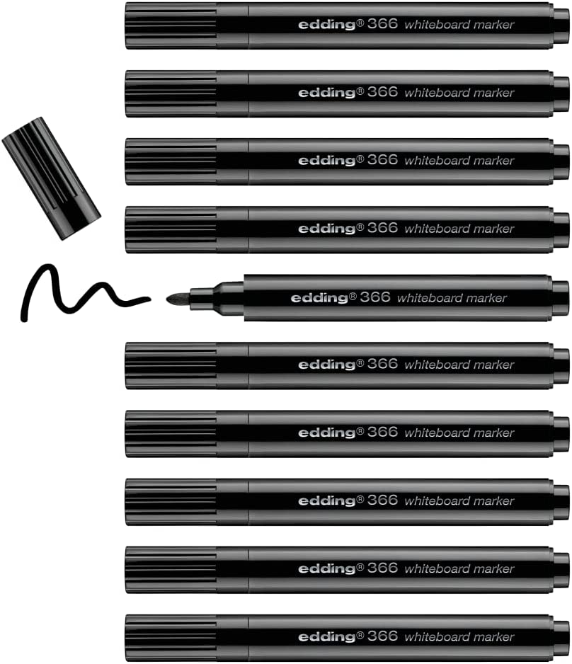 Whiteboardmarker edding 366 schwarz 10 stück