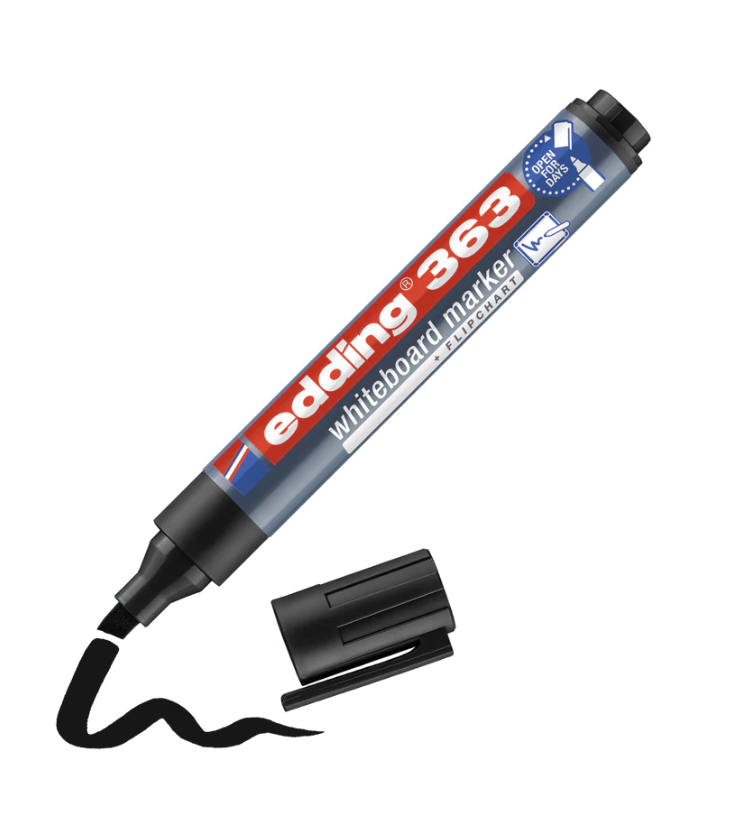 Marqueurs pour tableau blanc edding 363 noir 10 pces