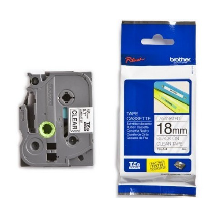 Ruban pour étiqueteuse Brother TZe- 141 bande 18 mm  transparent / caractère noir