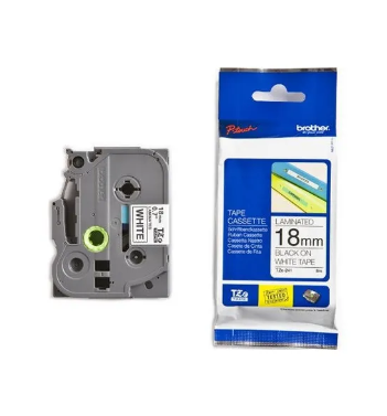 Ruban pour étiqueteuse Brother TZe-241 bande 18 mm  blanc / caractère noir