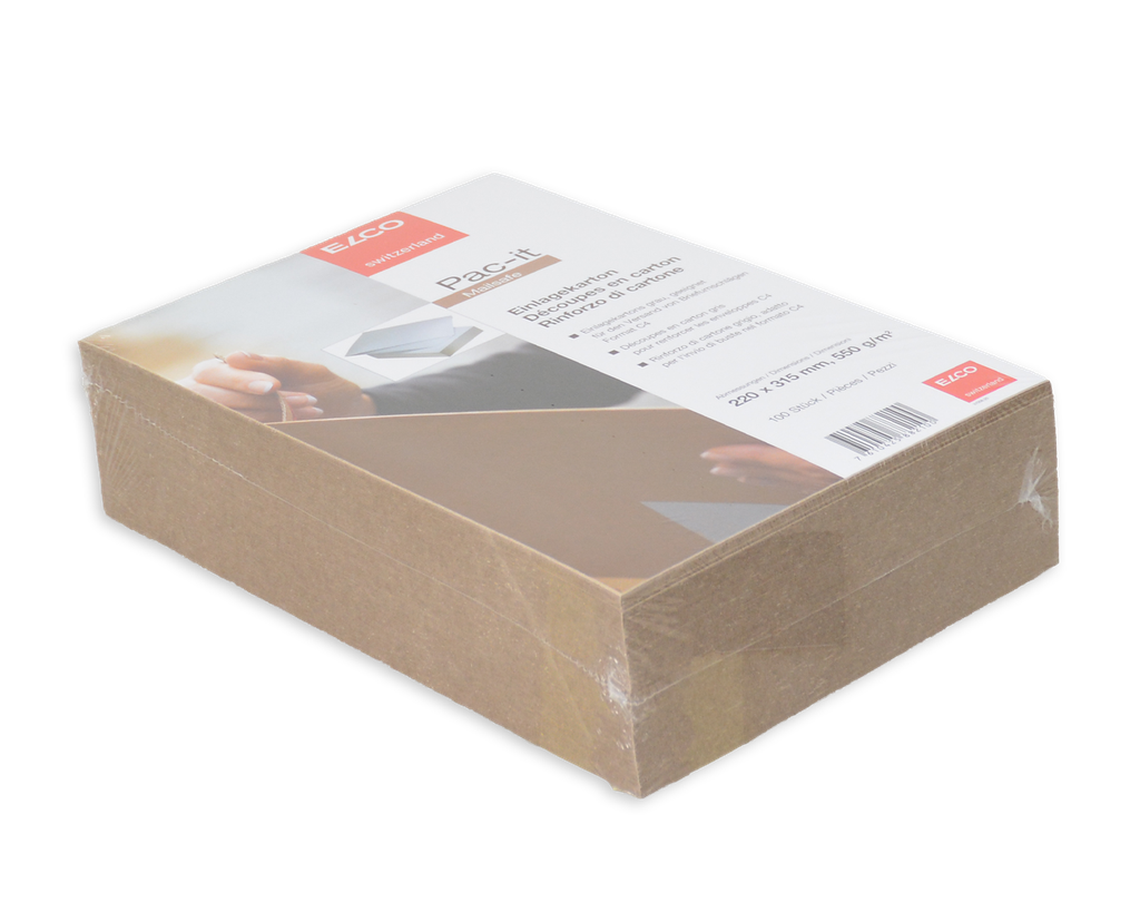 Découpes en carton gris pour renforcer les enveloppes C4 (100 pces 220 x 315mm, 550 gm2)