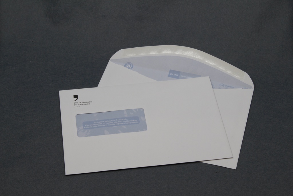 Enveloppes Etat FR, C5, patte gommée, à fenêtre, blanc, 1'000 pces