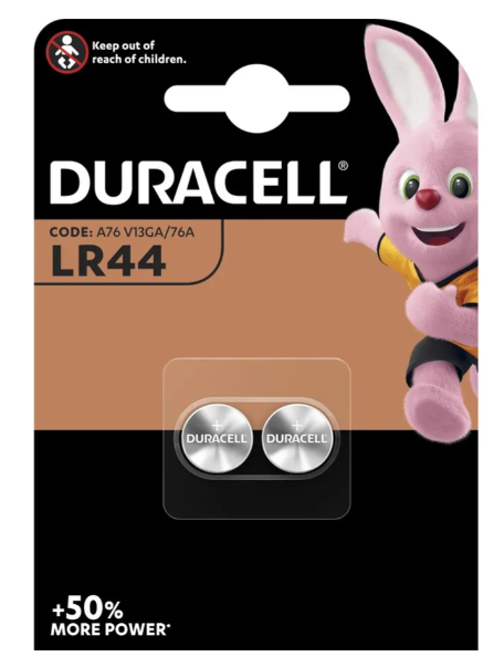 Piles boutons LR44 - blister de 2 pièces