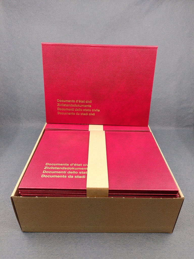 Etui rouge emb. de 50 pièces (pour les offices état civil) 