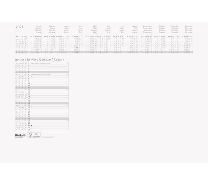Sous-main 12 feuillets