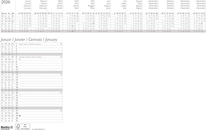 Sous-main 12 feuillets