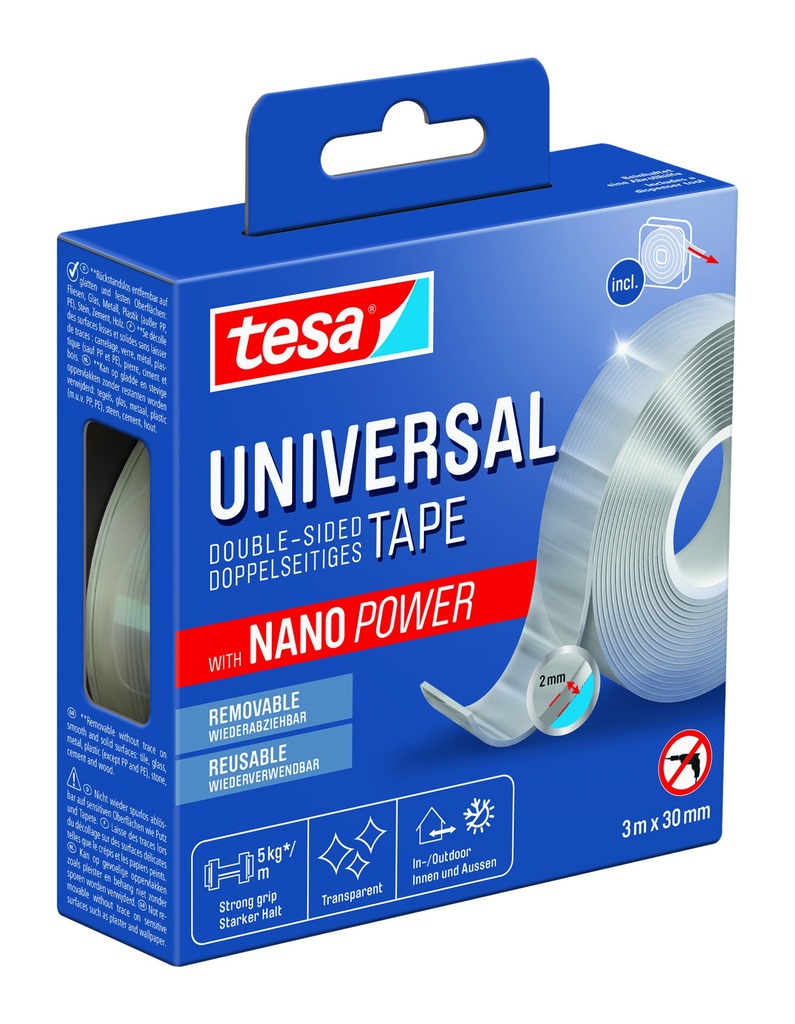 Ruban double face tesa® Nano Power 3m x 30 mm