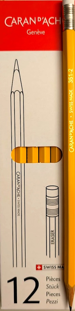 Bleistift Caran d'Ache mit Radiergummi (Schachtel mit 12 Stück)
