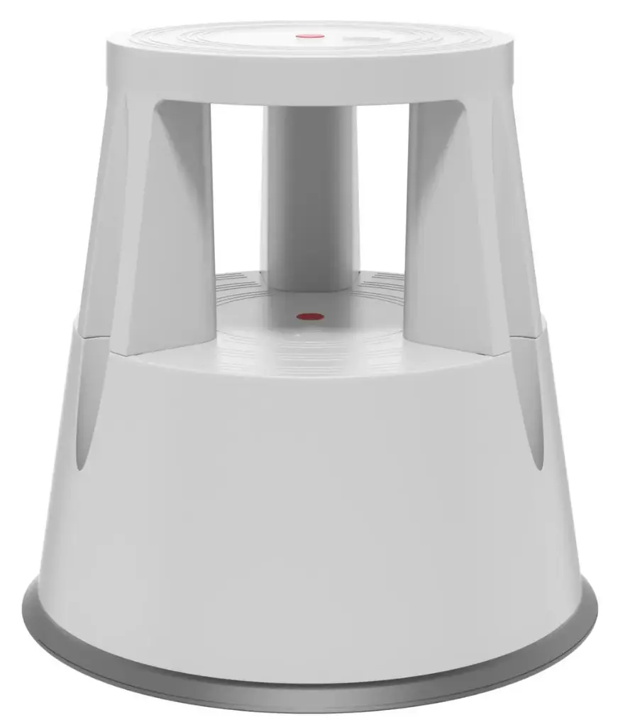 Marchepied sur roulettes plastique, gris clair