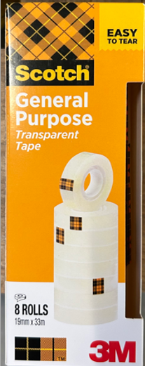 Ruban autocollant tesa® transparent 33m : 19 mm Box à 8 rouleaux