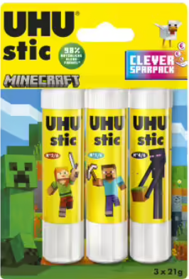 Bâton de colle Uhu 21 gr - set de 3 pièces