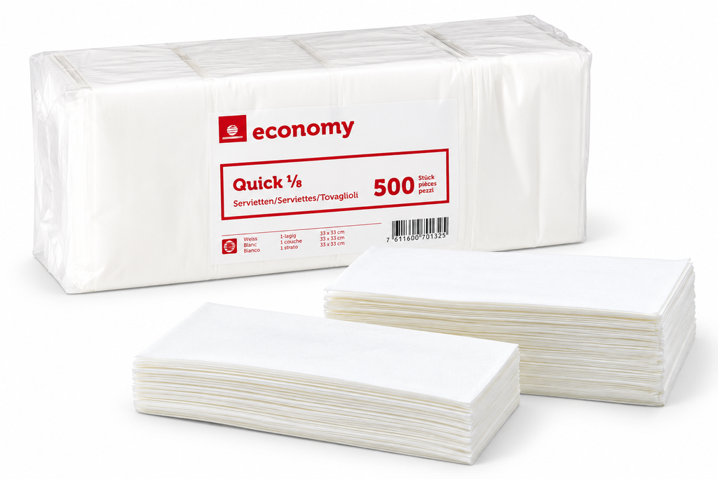 Papierservietten Quick 33 cm x 33 cm, 500 Stück