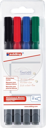 [91.122] Marqueurs edding 361, assortiment 4 couleurs
