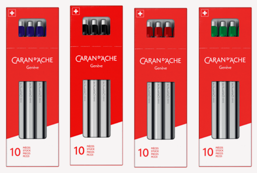 Stylo à bille avec clip Caran d'Ache No 825 , emballage 10 pièces