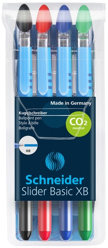 [67.298] Kugelschreiber Schneider Slider XB, Sortiment von 4 Basic-Farben