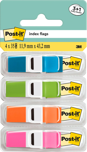 [68.475] Index (Pagemarker) Post-it 12x45 mm Sortiert 4 Leuchtfarben