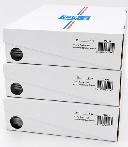 Enveloppes sans fenêtre, papier 100% recyclé blanc FSC