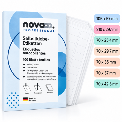 Etiquettes autocollantes A4 , 100 feuillles