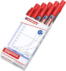 [91.120.12] Marqueurs edding 250 rouge 10 pces