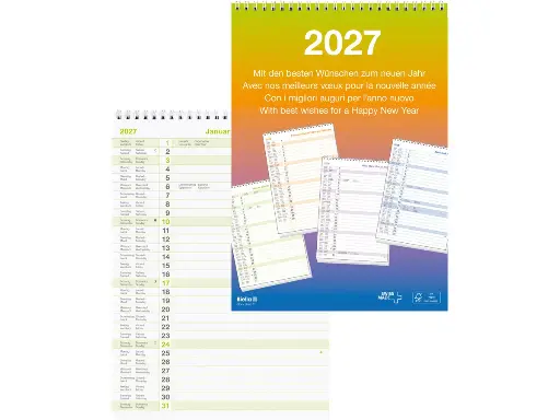 [AG480132] Calendrier mural mensuel bloc 11 2027