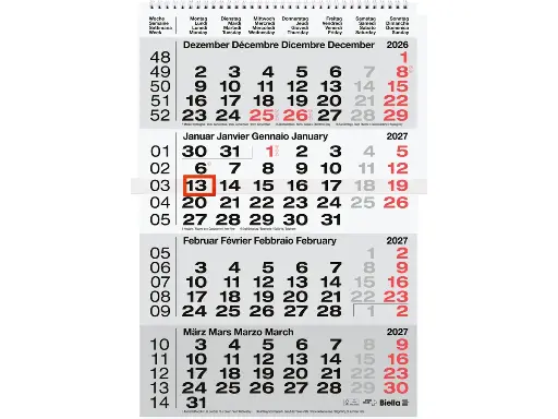 [AG447161] Wandkalender 4-monatig 2027