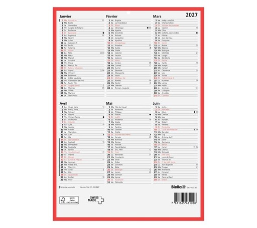 Tafelkalender A4 21 × 29,7 cm 2027