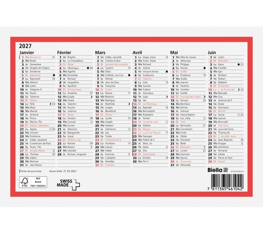 Tafelkalender A5 23,5 × 15,5 cm 2027