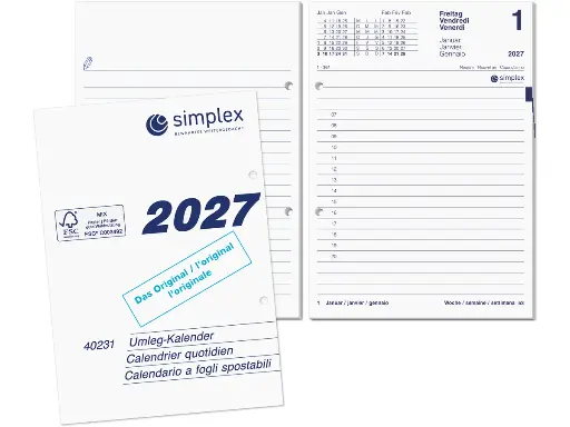 [AG701873] Tischkalender SIMPLEX 40231, Ersatz 2027