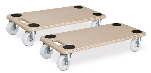[DSA224737]  Chariot à meubles avec surface de chargement en bois, force 200 kg, plastique bandage