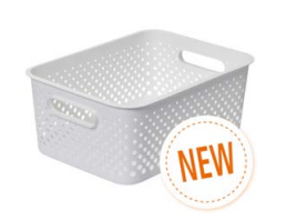 [69.014] Caisse en plastique rectangulaire en polypropylène recyclé 36.5 cm x 27cm x 15 cm blanc
